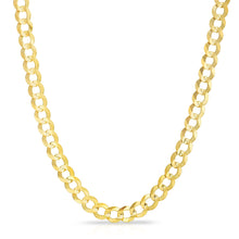 Load image into Gallery viewer, 10k Yellow Gold 7mm Solid Curb Cuban Chain Necklace
