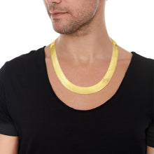 Load image into Gallery viewer, 10k Yellow Gold 15mm Silky Herringbone Chain Necklace
