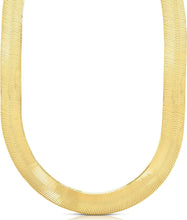 Load image into Gallery viewer, 10k Yellow Gold 15mm Silky Herringbone Chain Necklace
