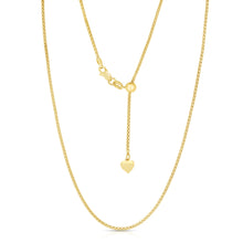 Load image into Gallery viewer, 14k Yellow Gold or White Gold or Rose Gold 1.3mm Adjustable Round Popcorn Chain Necklace, 22 Inch
