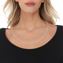 Load image into Gallery viewer, 14k Yellow Gold or White Gold or Rose Gold 1.3mm Adjustable Round Popcorn Chain Necklace, 22 Inch
