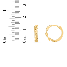 Load image into Gallery viewer, 14k Yellow Gold 14mm Twisted Huggie Hoop Earrings
