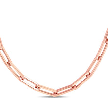 Load image into Gallery viewer, 14k Rose Gold 4.2mm or 6mm Hollow Paperclip Link Chain Bracelet - 7.5 Inch
