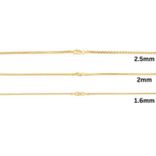Load image into Gallery viewer, 10k Yellow Gold 2.5mm Lite Round Box Link Chain Necklace
