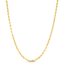 Load image into Gallery viewer, 14K Yellow Gold 3.5mm Solid Rope Diamond Cut Chain Necklace
