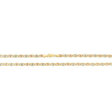 Load image into Gallery viewer, 10k Tri-Color Gold 4.2mm Valentino Link Chain Necklace
