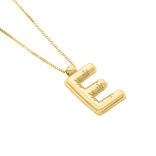 Load image into Gallery viewer, 14k Yellow Gold 15mm Helium Balloon Initial Letter A Pendant with 18&quot; Inch Box Chain Necklace
