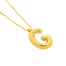 Load image into Gallery viewer, 14k Yellow Gold 15mm Helium Balloon Initial Letter A Pendant with 18&quot; Inch Box Chain Necklace
