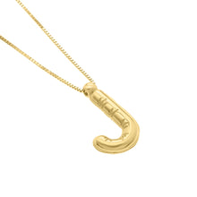 Load image into Gallery viewer, 14k Yellow Gold 15mm Helium Balloon Initial Letter A Pendant with 18&quot; Inch Box Chain Necklace
