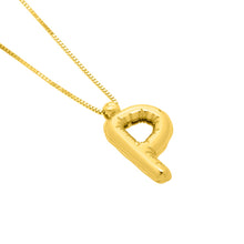 Load image into Gallery viewer, 14k Yellow Gold 15mm Helium Balloon Initial Letter A Pendant with 18&quot; Inch Box Chain Necklace
