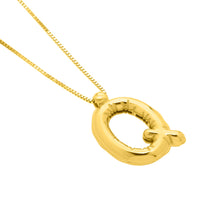 Load image into Gallery viewer, 14k Yellow Gold 15mm Helium Balloon Initial Letter A Pendant with 18&quot; Inch Box Chain Necklace
