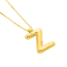 Load image into Gallery viewer, 14k Yellow Gold 15mm Helium Balloon Initial Letter A Pendant with 18&quot; Inch Box Chain Necklace
