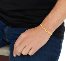Load image into Gallery viewer, 10k Yellow Gold 7.3mm Semi-Lite Miami Cuban Chain Bracelet
