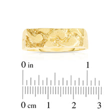 Load image into Gallery viewer, 10k Yellow Gold 6mm Narrow Rectangle Shape Dense Nugget Ring
