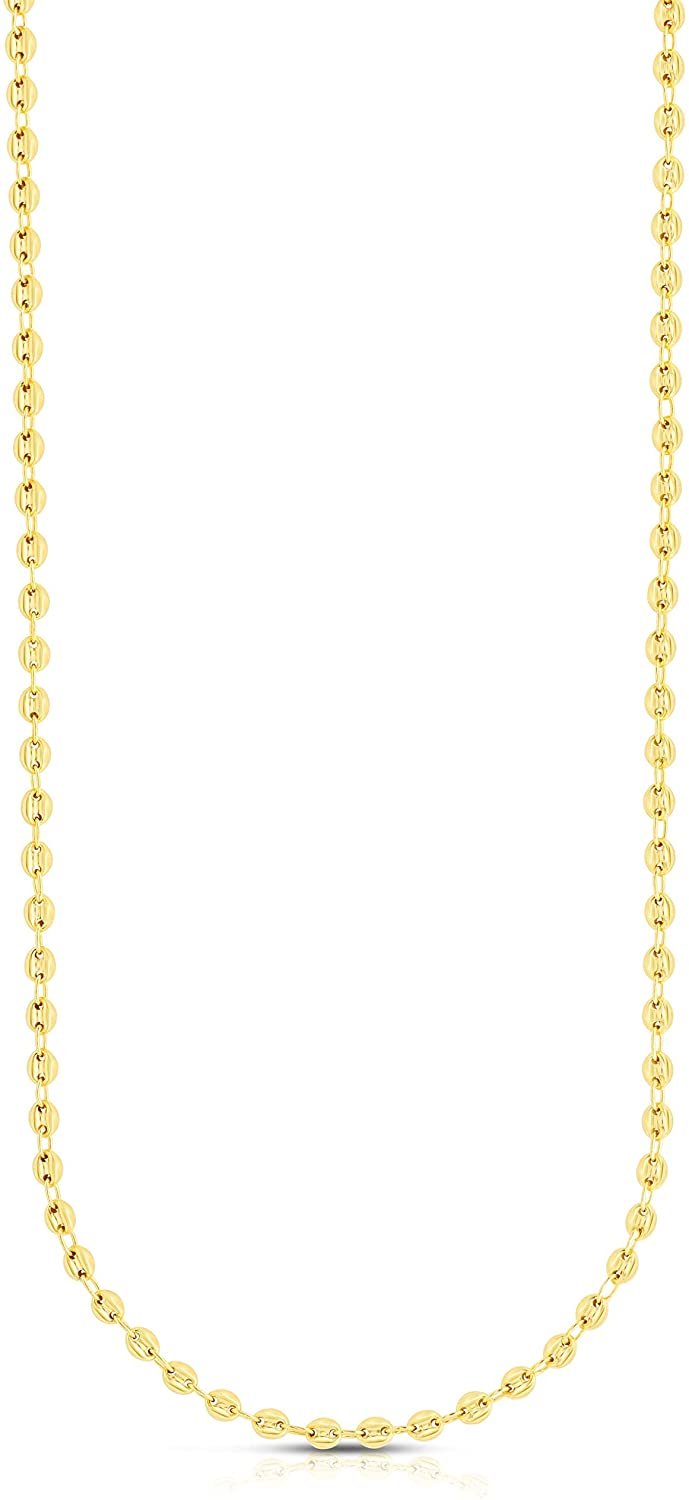 10k Yellow Gold 4.7mm Puff Mariner Chain Necklace