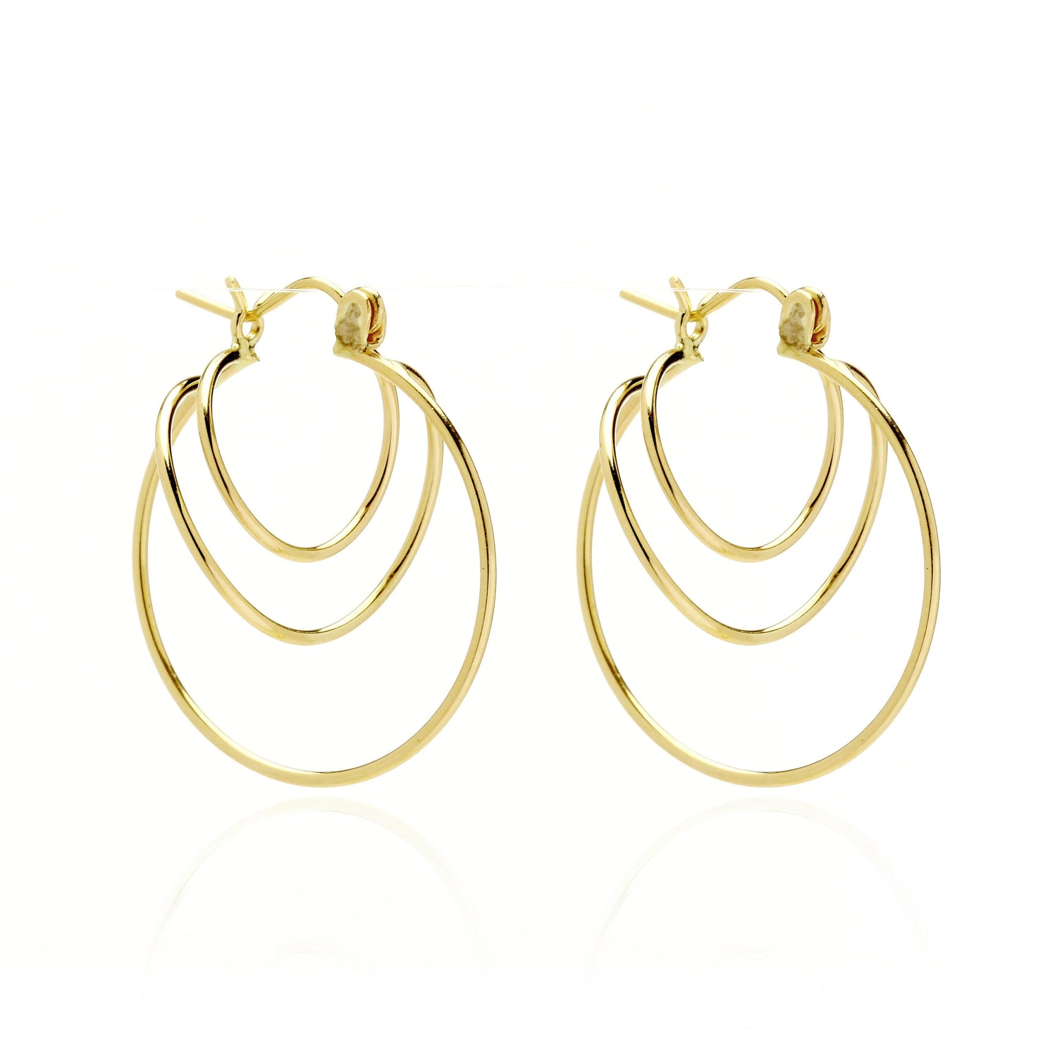 14k Yellow Gold Twisted Loops Hoop Earring with Gift Box for Women and Girls